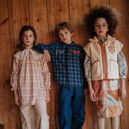 Жилет плюшевый Gingersnaps "Juno Horse Badge", ваниль с карамелью